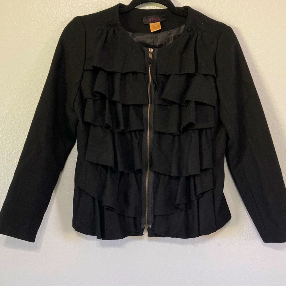 Nina wool blend zip up jacket